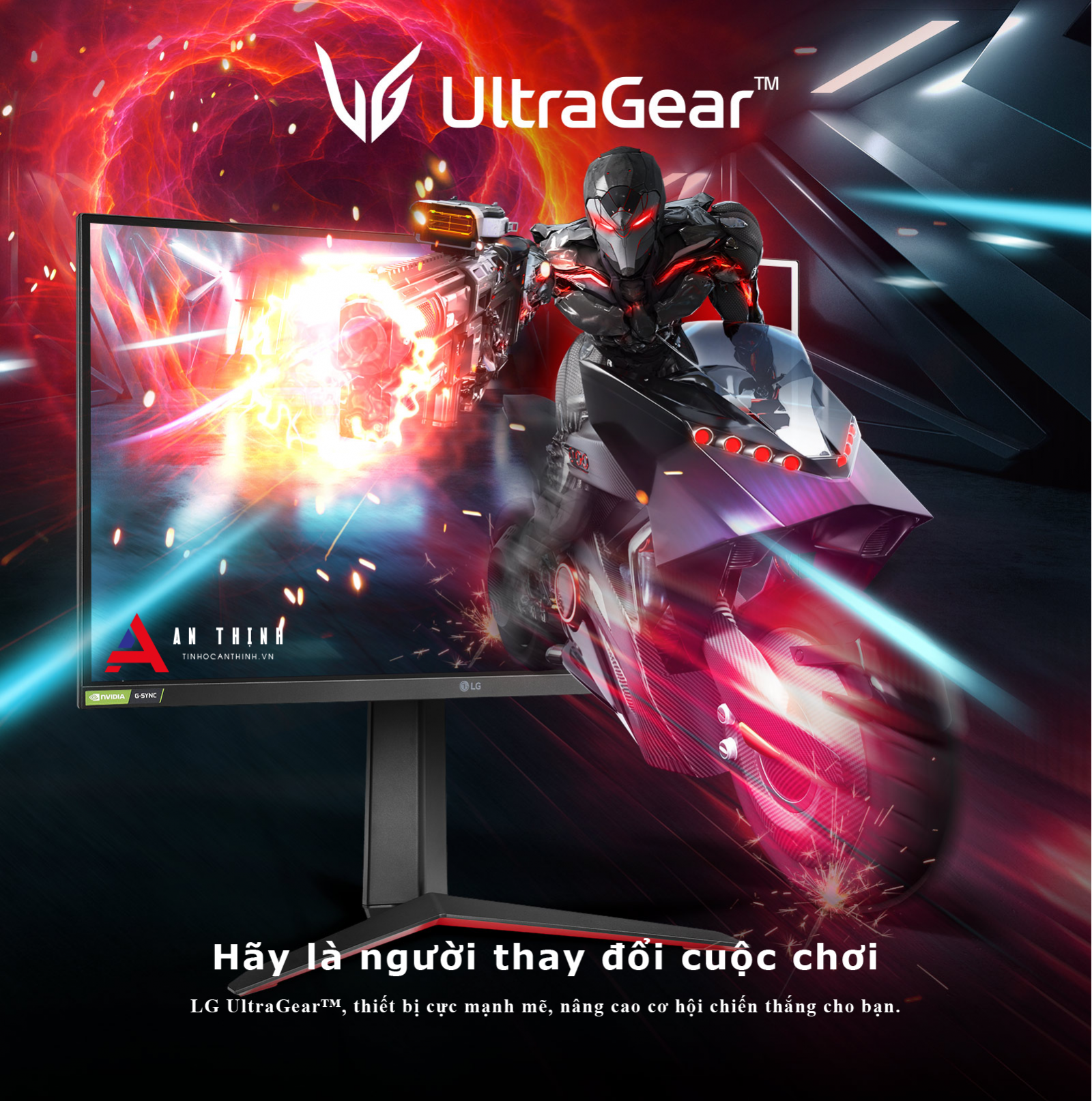 Màn hình máy tính LG UltraGear™ 27'' Nano IPS 2K 144Hz 1ms (GtG) NVIDIA® G-SYNC® Compatible DisplayHDR™ 400  27GP850-B